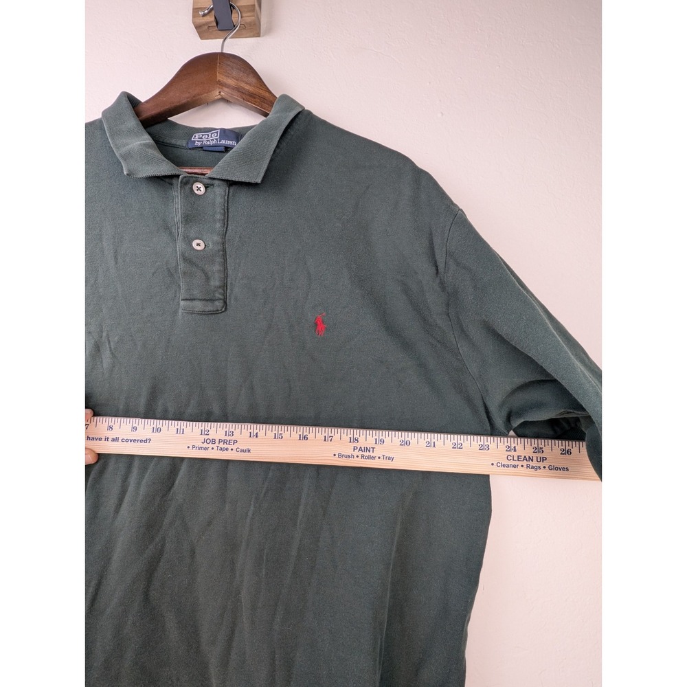 Polo Ralph Lauren Mens XL Forest Green Short Sleeve Pique Polo Shirt Red Pony - Picture 7 of 8
